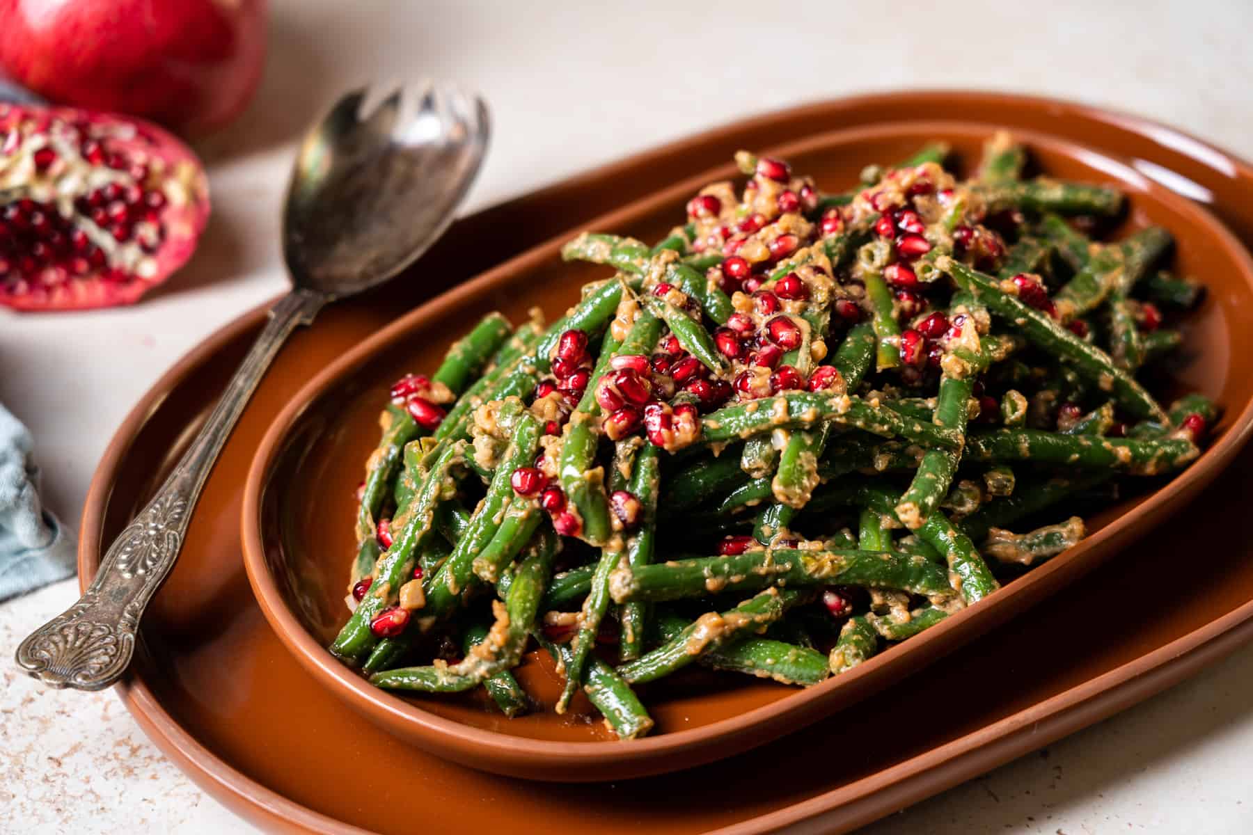 green beans with tahini dressing Green Bean Salad with Tahini Dressing